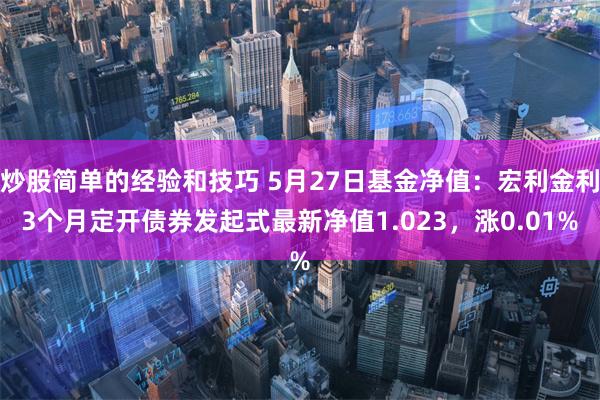 炒股简单的经验和技巧 5月27日基金净值：宏利金利3个月定开债券发起式最新净值1.023，涨0.01%