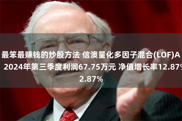 最笨最赚钱的炒股方法 信澳量化多因子混合(LOF)A：2024年第三季度利润67.75万元 净值增长率12.87%