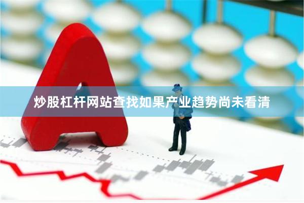 炒股杠杆网站查找如果产业趋势尚未看清